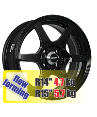 Yokatta-Rays YA 1800 BLK-S R14 W6 PCD4x100 ET38 DIA67.1