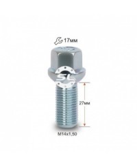 Болты колесные Колісний болт Getmann М14x1.5x27мм Сфера Цинк Ключ 17 (Audi, Seat, Skoda, Volkswagen)