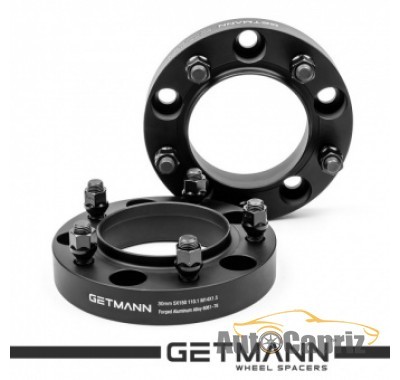 Проставки колесные Колесная проставка-адаптер Getmann 30мм PCD5x150 DIA110.1 со шпильками 14x1.5 для Lexus, Toyota (Кованая) Черная (D-185)