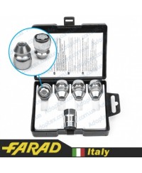 Гайки колесные Гайки секретки Farad FlowerLock М12x1.25x34 Конус Вращающееся кольцо (Great Wall, Subaru, Suzuki, Niva, Nissan, Infiniti, Matiz) ключ 19/21