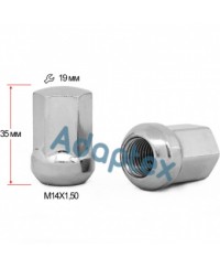 Гайка колесная Getmann М14x1.5x35мм Сфера Хром Ключ 19 (Acura, Honda) под оригинальные диски