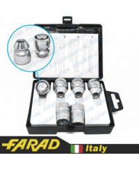 Гайки секретки Farad FlowerLock М12x1.25x34 Конус Вращающееся кольцо (Great Wall, Subaru, Suzuki, Niva, Nissan, Infiniti, Matiz) + запасной ключ под 19