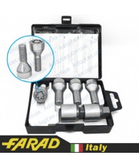 Болты секретки Farad StarLock М14х1.5х28 Конус Вращающееся кольцо Ключ 17 (Alfa Romeo, BMW, Fiat, Citroen, Saab, Peugeot, Renault, Volvo) + запасной ключ