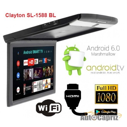 Мониторы потолочные Монитор потолочный Clayton SL-1588 BL Android (черный)