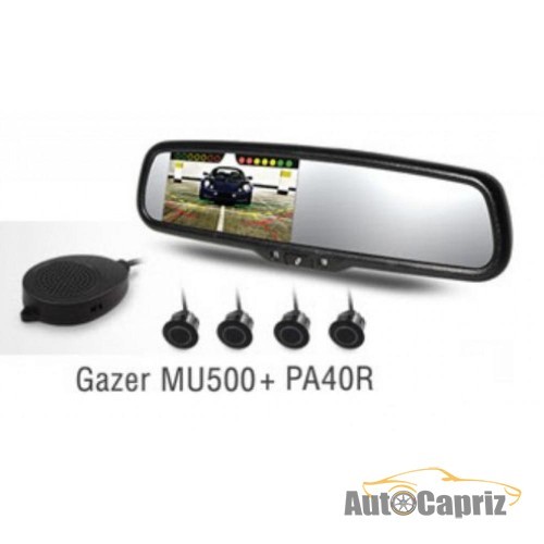 Зеркала с монитором и видеорегистратором Комплект зеркало Gazer MU500+ парктроник PA40R