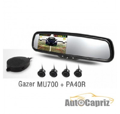 Зеркала с монитором и видеорегистратором Комплект зеркало Gazer MU700+ парктроник PA40R