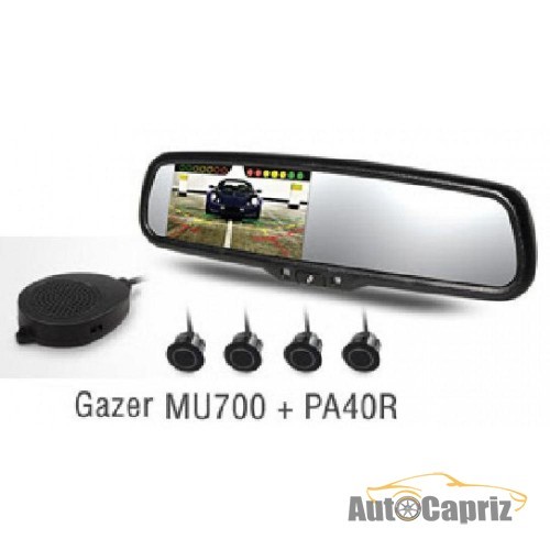 Зеркала с монитором и видеорегистратором Комплект зеркало Gazer MU700+ парктроник PA40R