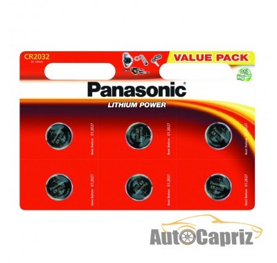 Батарейки Батарейка Panasonic CR 2032 BLI 6 LITHIUM CR-2032EL/6B