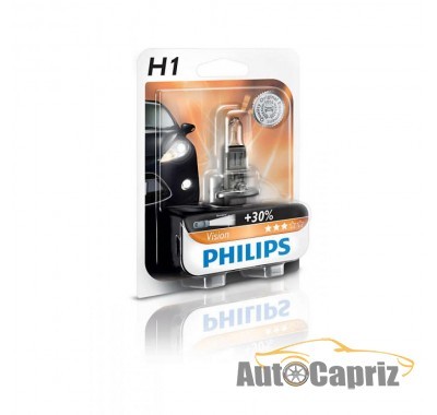 Галогенные лампы Лампа галогенная Philips H1 Vision, 3200K, 1шт/блистер 12258PRB1