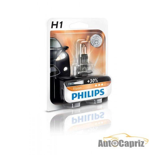Галогенные лампы Лампа галогенная Philips H1 Vision, 3200K, 1шт/блистер 12258PRB1