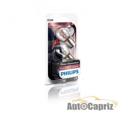 Лампы накаливания Лампа накаливания Philips P21/5W VisionPlus, 2шт/блистер 12499VPB2