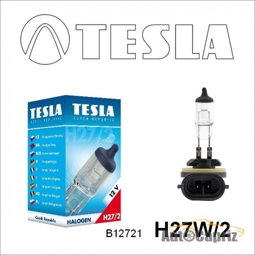 Галогенные лампы Лампа галогенная Tesla H27W/2 (PGJ13) 12V, 27W B12721